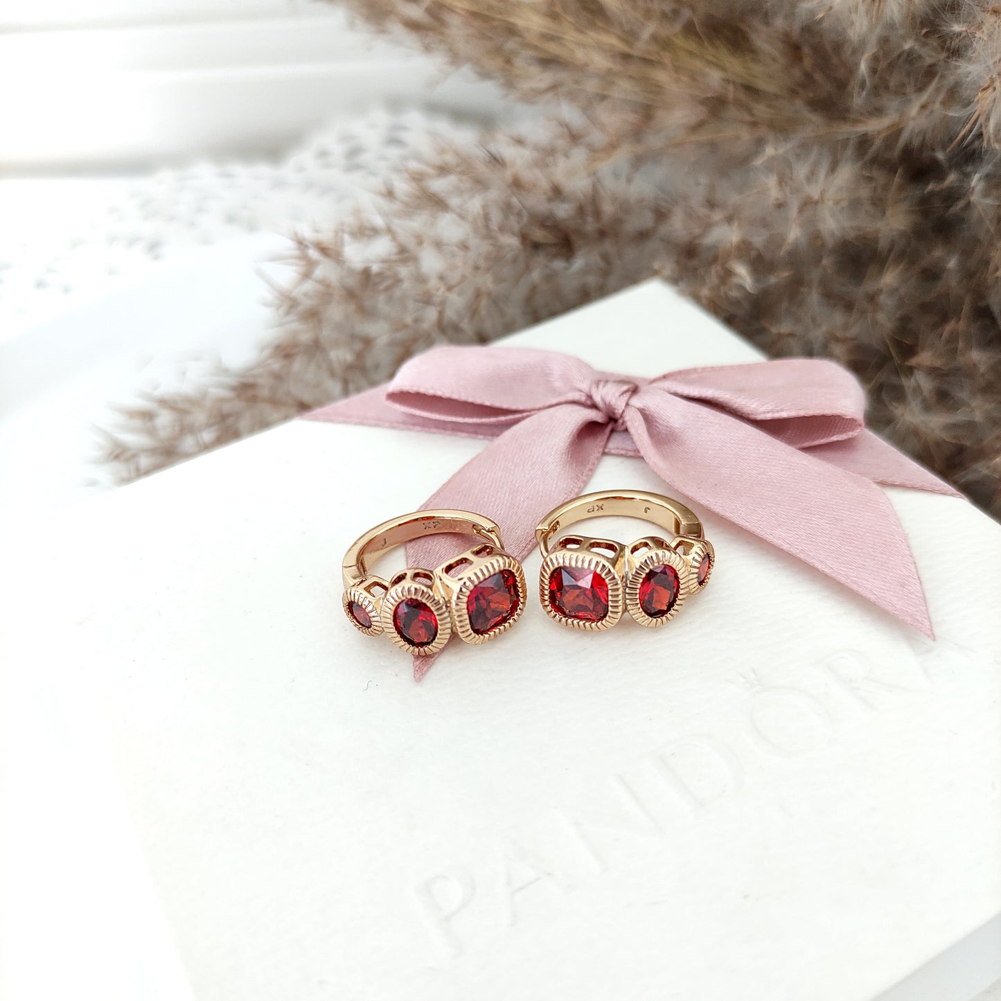 Kolczyki 18K - Crystal Red