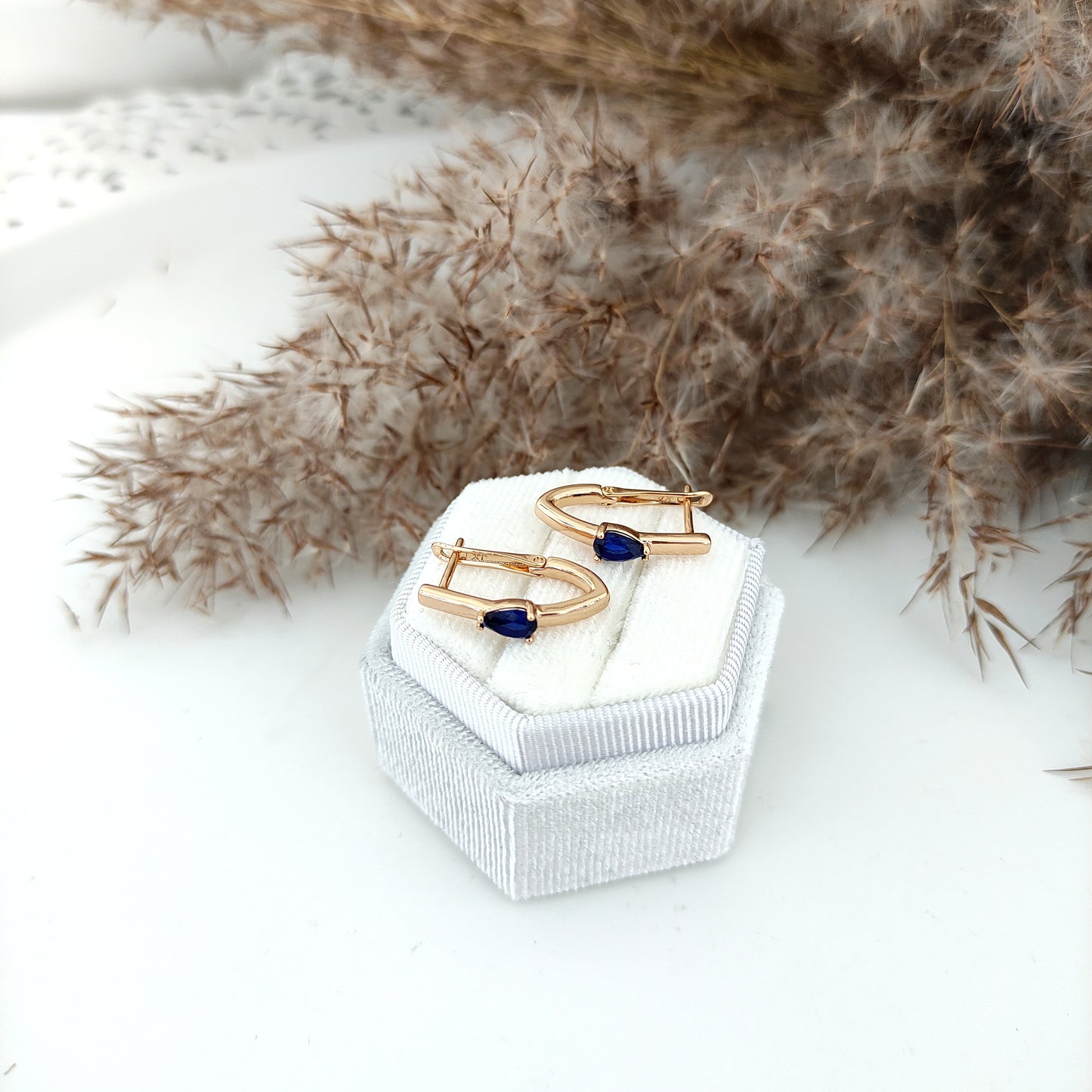 Kolczyki 18K - Elza Blue