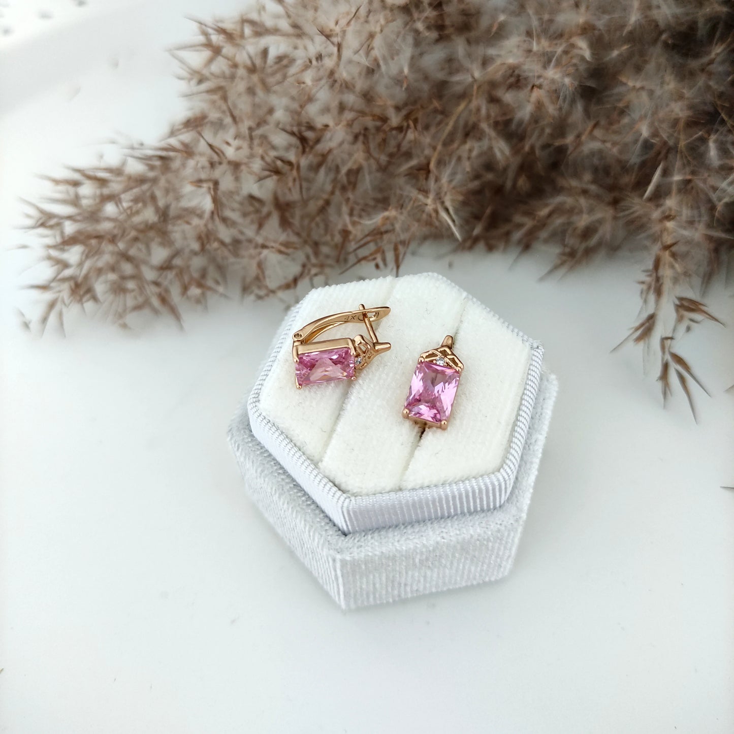 Kolczyki 18K - Nola Pink