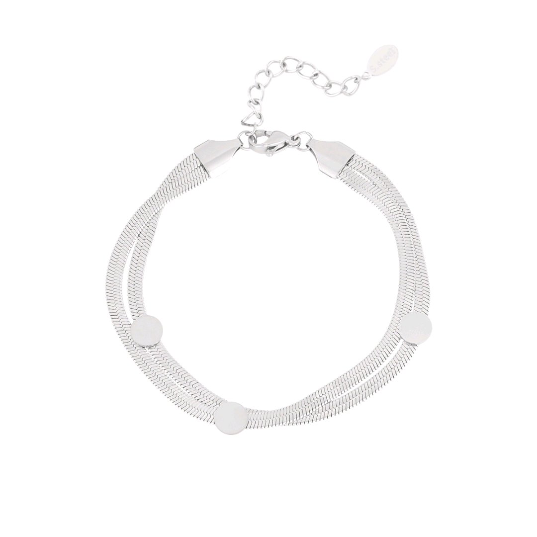Bransoletka - Flat & Chic Silver