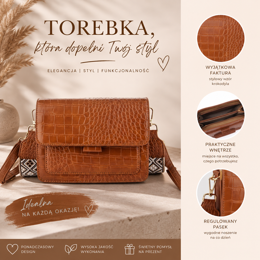 Torebka CROCO - Camel