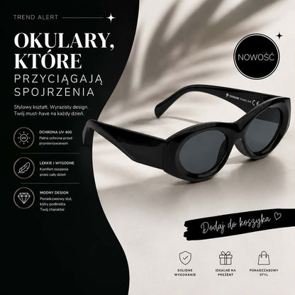 YE Okulary przeciwsłoneczne - Retro - Black