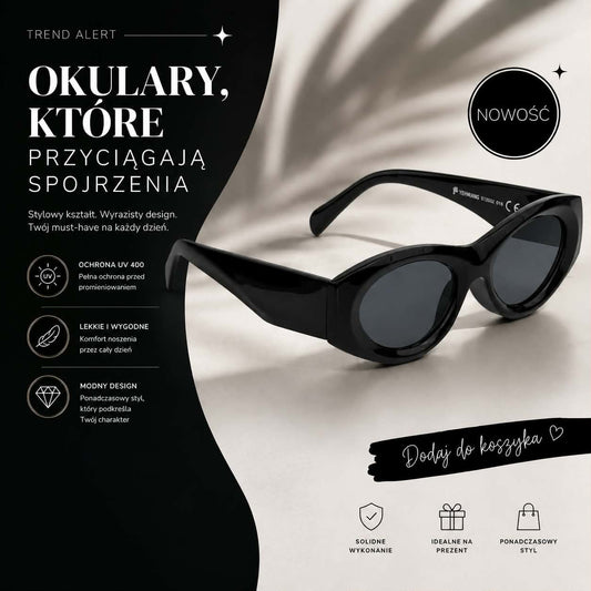 YE Okulary przeciwsłoneczne - Retro - Black