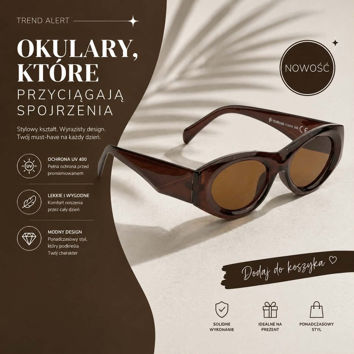 Okulary przeciwsłoneczne - Retro - Brown