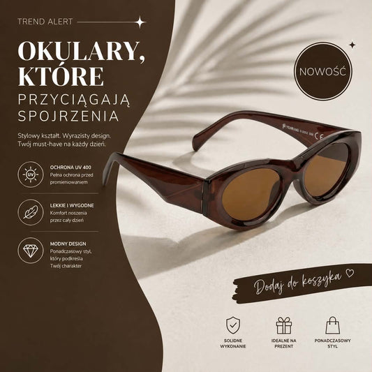 Okulary przeciwsłoneczne - Retro - Brown