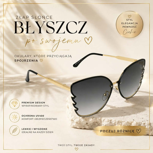 YE Okulary przeciwsłoneczne - Flames - Black