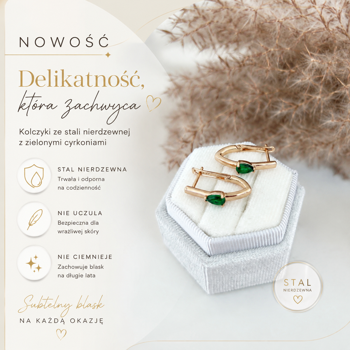 Kolczyki 18K - Elza Green