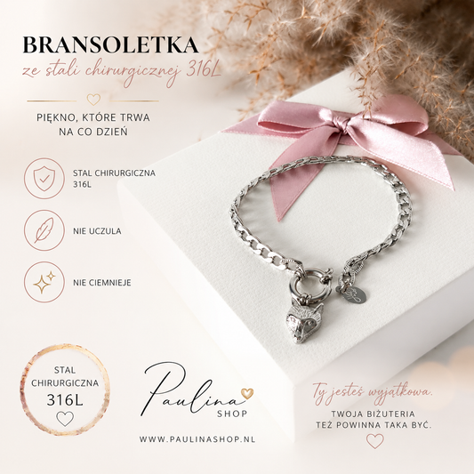Bransoletka - Wolf Silver
