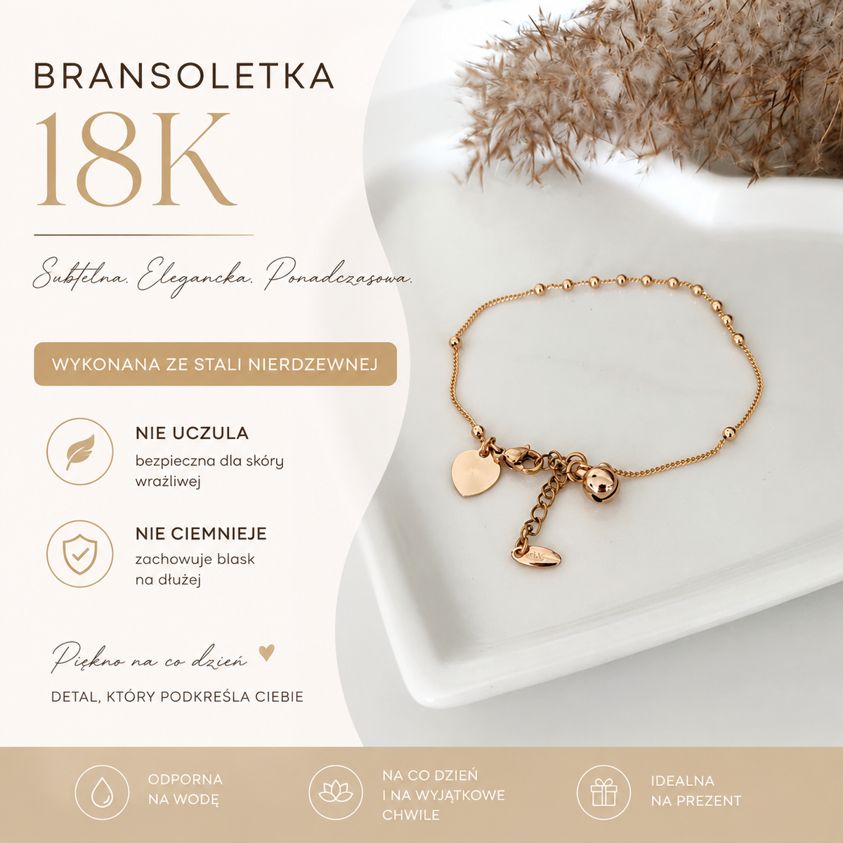 Bransoletka 18K - Kuleczki
