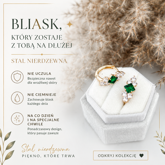 Kolczyki 18K -Ella Green