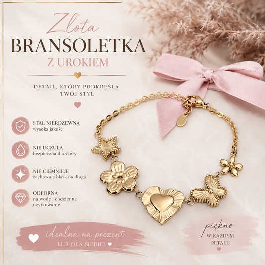 Bransoletka - Butterfly / Love