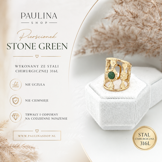 Pierścionek - Stone Green