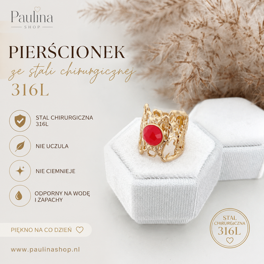 Pierścionek - Grace Red