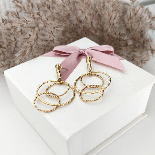 YE Oorbellen - Ketting goud