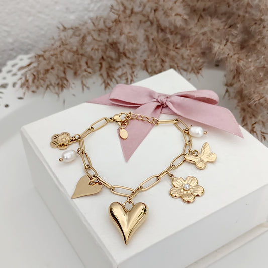 Bransoletka - Flower/Heart