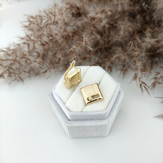 XP Kolczyki 14K- Kwadraty