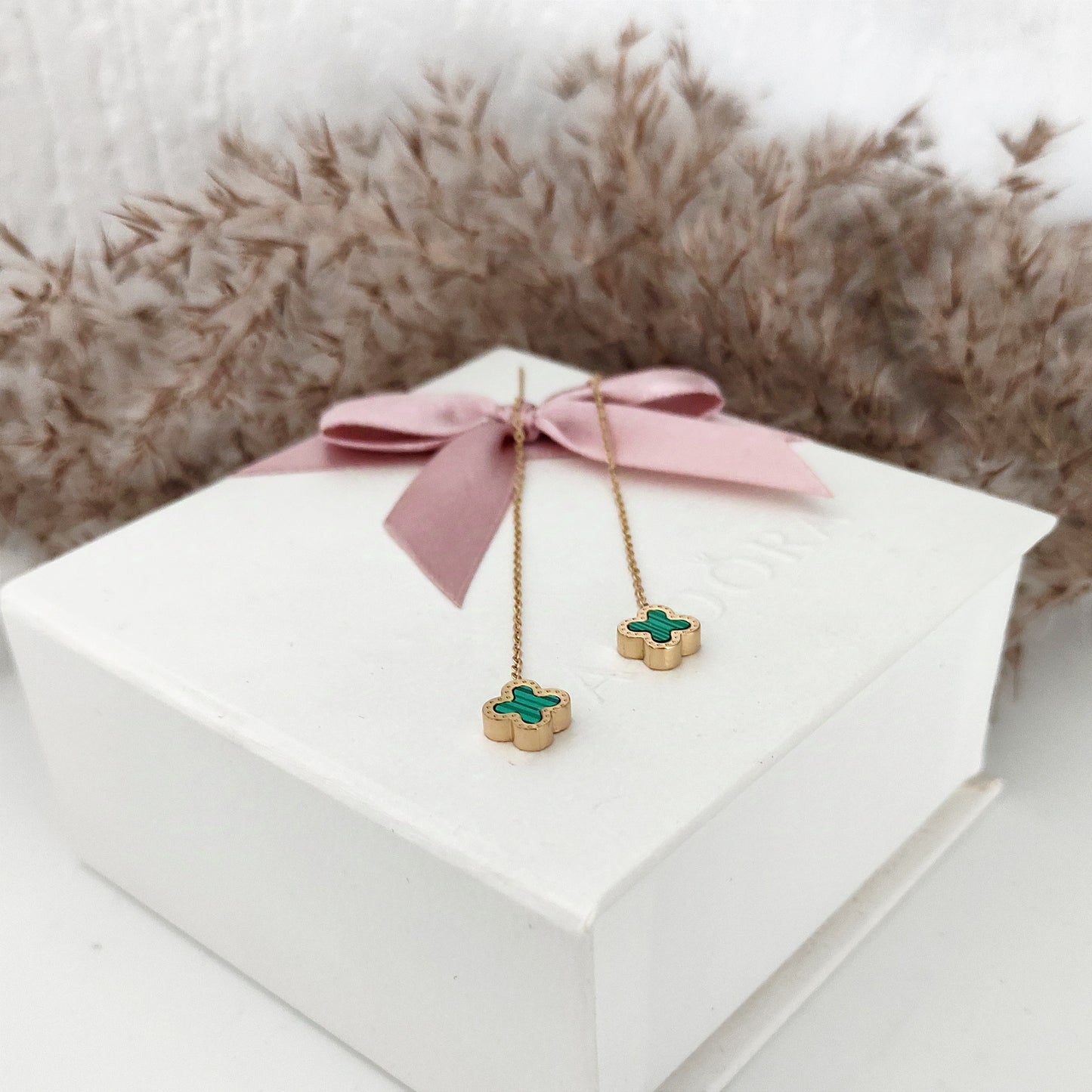 MG Clover hangende oorbellen - Groen