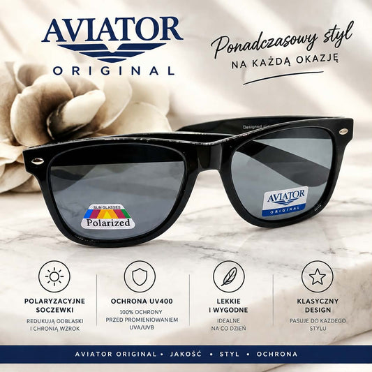 Okulary Aviator Black