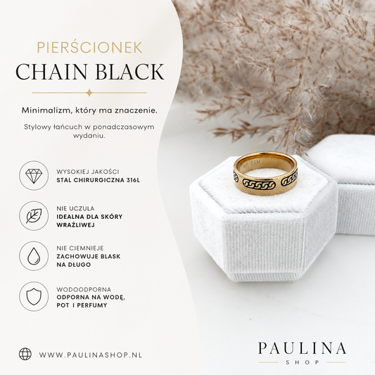 Pierścionek - Chain Black