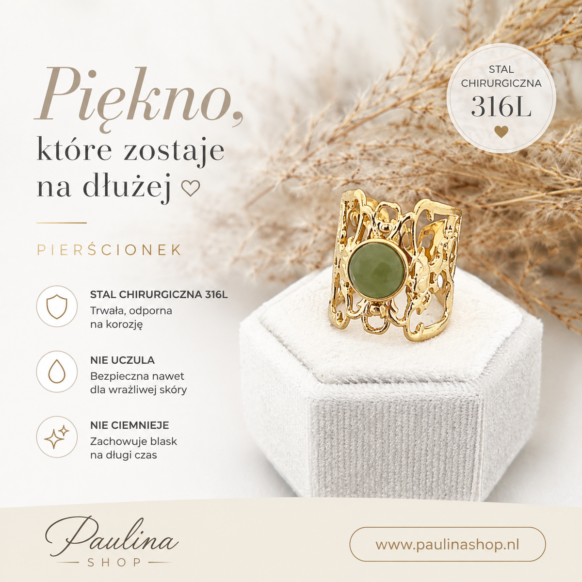 Pierścionek - Grace Olive