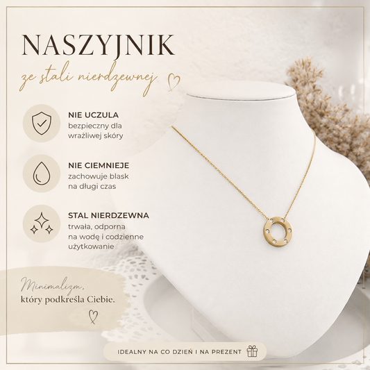 Naszyjnik - Ring cyrkonia