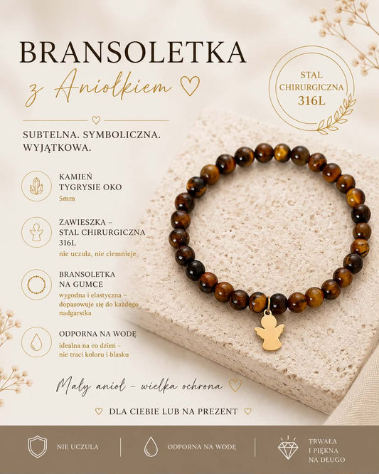 Bransoletka - Anioł Stróż Brown