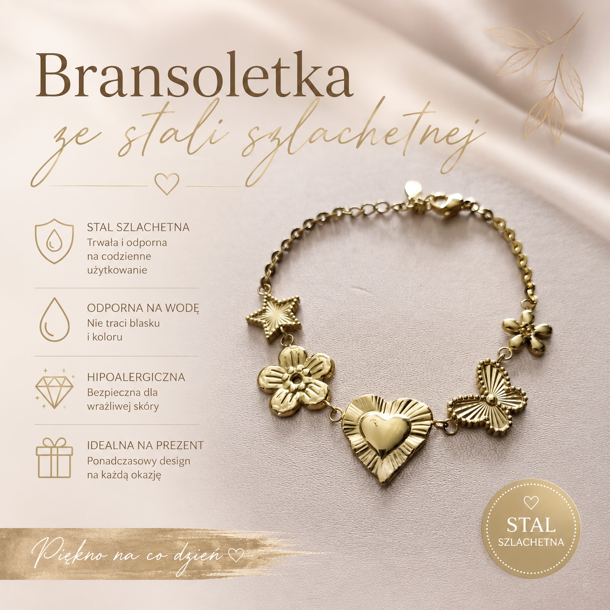 Bransoletka - Butterfly / Love
