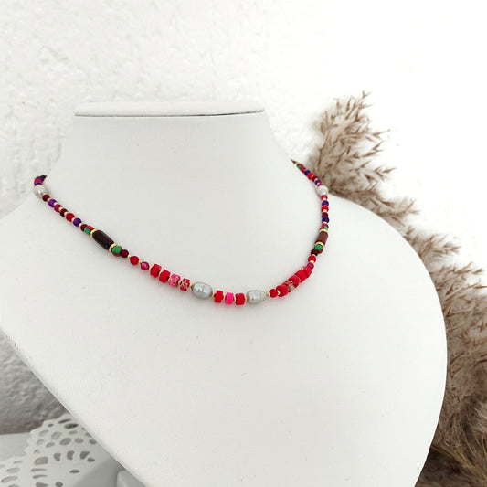 YE Necklace - Red Beads