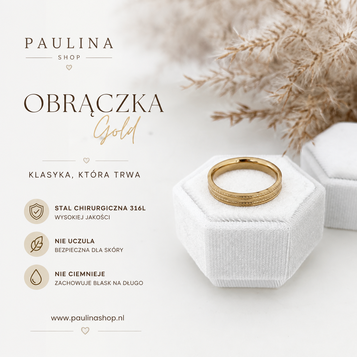 Pierścionek obrączka - GOLD