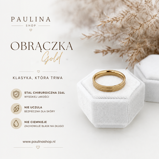 Pierścionek obrączka - GOLD