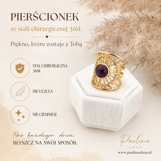Pierścionek - Retro Purple