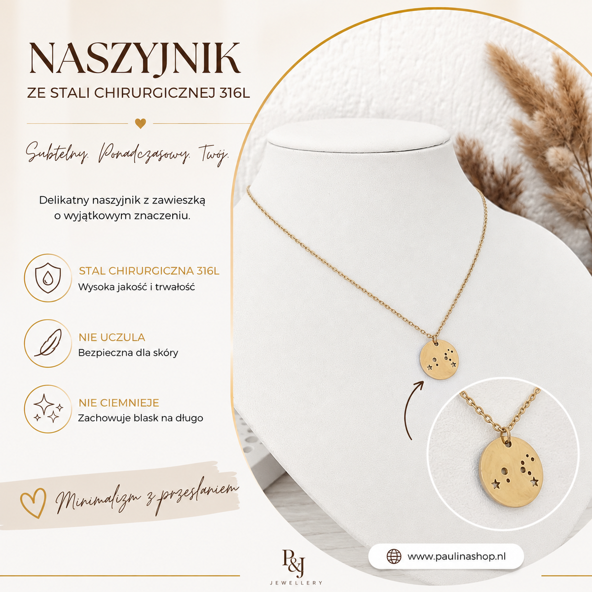 Naszyjnik - Znak Zodiaku LEW ♌
