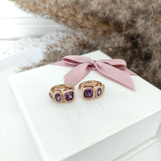 XP Kolczyki 18K - Crystal Purple