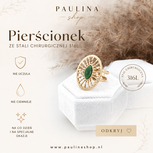 Pierścionek - Baroque Green