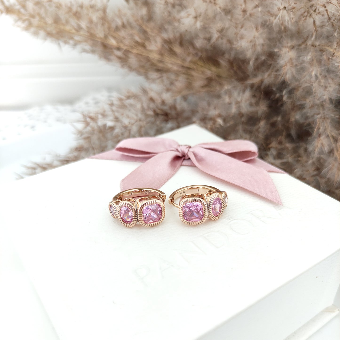 XP Kolczyki 18K - Crystal Pink