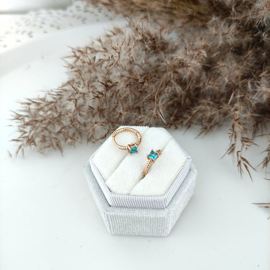 XP Kolczyki 18K - Queen  Baby Blue