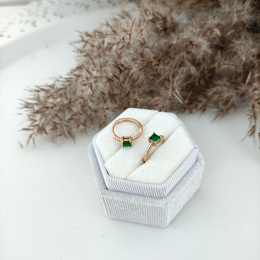 XP Kolczyki 18K - Queen Szmaragd