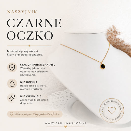 Naszyjnik - Czarne oczko