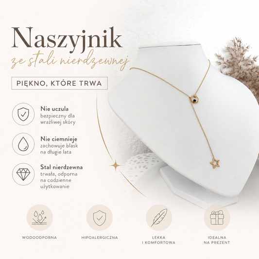 Naszyjnik - Krawatka Gwiazdka